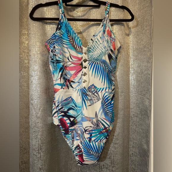 Profile By Gottex Turkiz One-Piece Swimsuit, Size 14 NWT - Picture 3 of 8